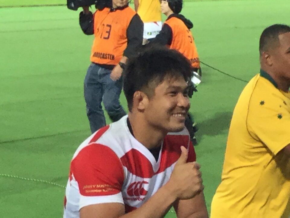 この試合は姫野和樹選手のデビュー戦だった。トライも取り、アピールは十分。